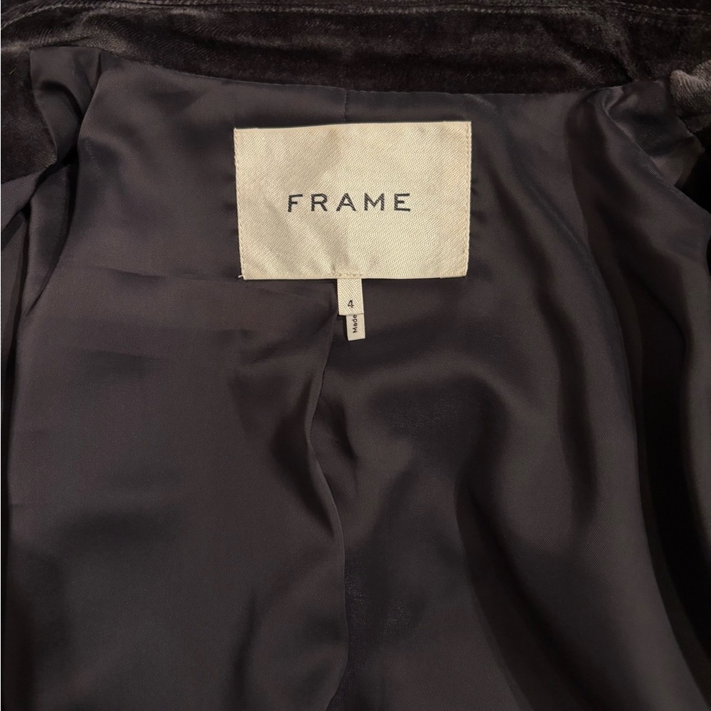 Frame Dark Grey Velvet Blazer, NWOT - Picture 7 of 9